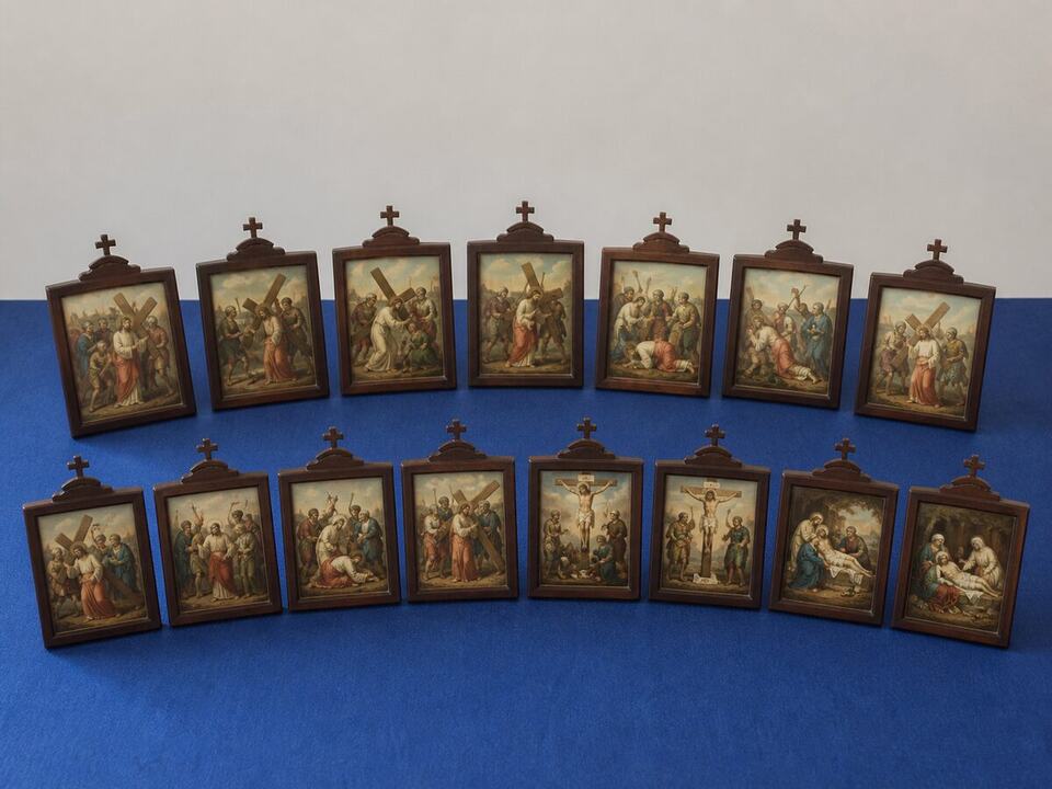 Choosing, Hanging and Framing a Sacred Image: a devotional object arranged on a worktable